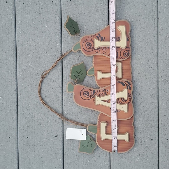 NWT Wooden Pumpkin and Gourd Fall Hanger Sign - Picture 7 of 10